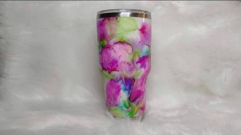 Alcohol Ink 30 Oz Tumbler