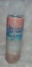 Load image into Gallery viewer, Glitter beach themed  20 Oz skinny Tumbler